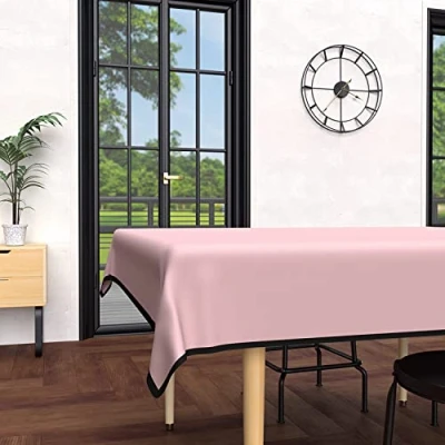 Image of Soleil d&#039;ocre, Boheme Vieux Rose Rectangular Stain Resistant Tablecloth Washed Microfibre 140 x 300 cm
