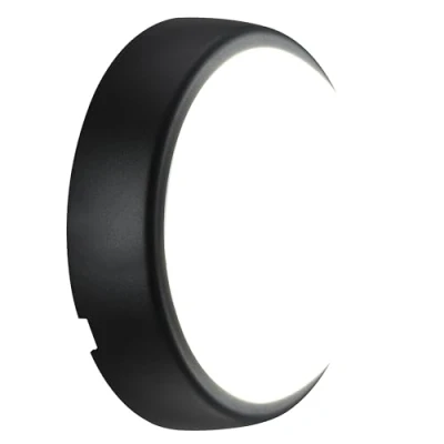 Image of Luceco LED Eco Mini Round Outdoor Bulkhead Light,Black/White,16 cm/5.5 W Polycarbonate (PC)