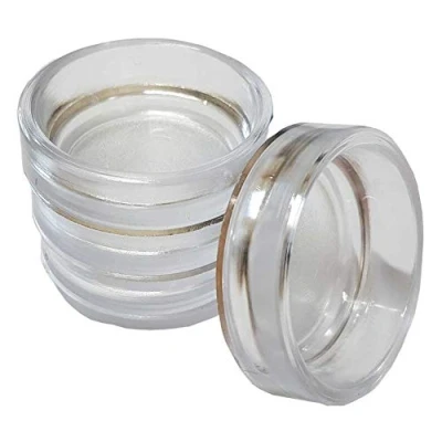 Image of Clear Castor Cups 38mm Protect Wooden, Laminate, Tiled Floors and Carpets from Wheel Damage Scratches Caused by Chair, Bed, Sofa Table Legs (4, Small)