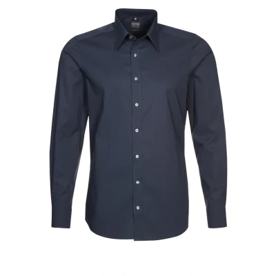 Image of Olymp Level Five BODY FIT Shirt, Men&#039;s, Size: 15.75, Dark blue