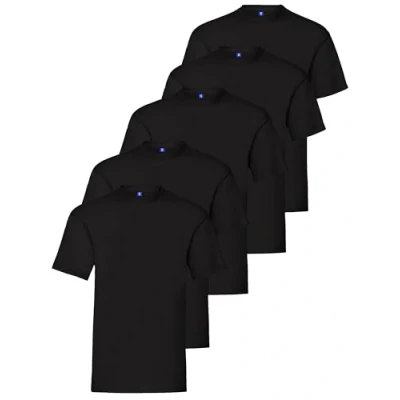 Image of BRAND KRUZE Mens T Shirt Regular Fit Plain Cotton Tee Crew Neck Top Casual Short Sleeve KZTS138 Tshirt Black S (5 Pack)