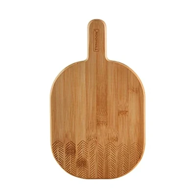 Image of Typhoon Monochrome Small Chopping Board Sustainable and Durable Bamboo Wood Paddle Shaped Design with Handle 200 mm x 285 15