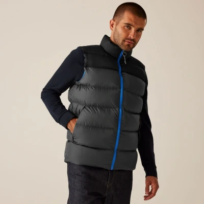 Image of Regatta Professional Mens Vintage Puffer Bodywarmer Seal Grey Black, Size: S