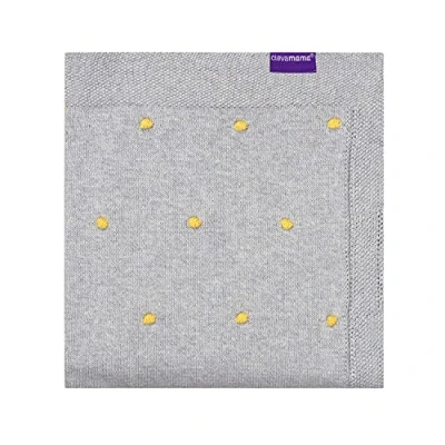Image of Clevamama Knitted Pom Baby Blanket, Soft Organic Cotton Newborn Blankets 80x100cm, Grey, 3493