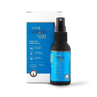 Image of Brinton WellGrow Gold Hair Growth Serum with Redensyl, Capixyl &amp; Procapil for Fall Control Repair Strengthens Enhances Men Women 30 ml