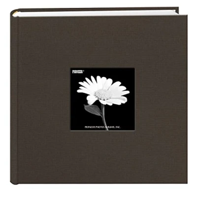 Image of Fabric Frame Cover Photo Album 200 Pockets Hold 4x6 Photos, Warm Mocha