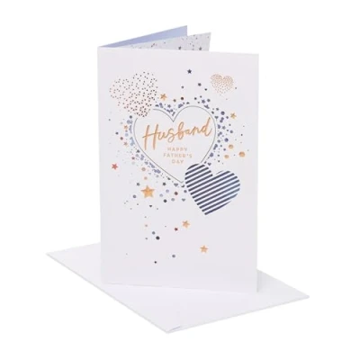 Image of UK Greetings Father&#039;s Day Card for Husband Love Heart Design