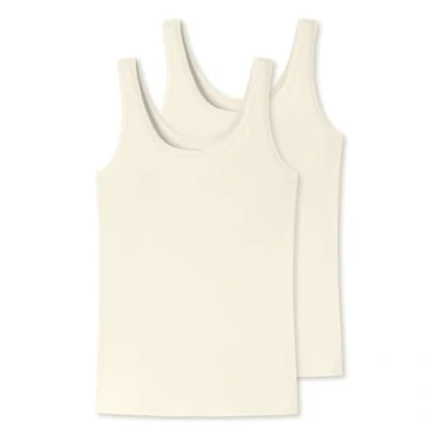 Image of Uncover by Schiesser Women&#039;s 2 Pack Essential Vest Tank Top Bamboo Cotton Underwear, Cream Coloured, Large (Pack of 2)