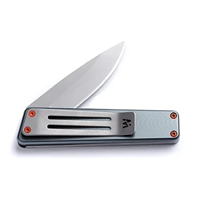 Image of Whitby Pocket Knife, 2.5&quot; Mint Stainless Steel Folding Knives Titanium Grey Finish, Stylish High Performance, Non Locking EDC Blade, Portable for Camping Hiking Backpacking