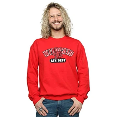 Image of Disney Mens High School Musical The Wildcat Stars Sweatshirt (Red) Size X Large
