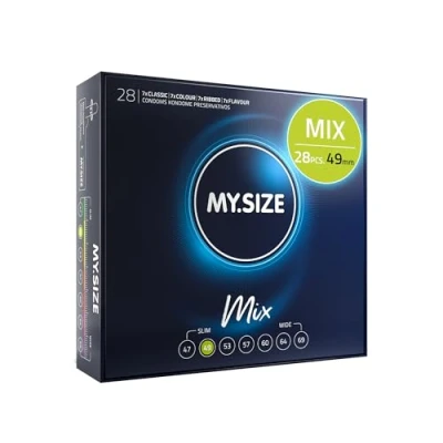 Image of My.Size Mix Condoms Size 2, 49 mm, Tight Fit, Bulk Pack, Contains 28 Pieces