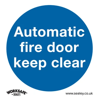 Image of Worksafe Mandatory Safety Sign Automatic Fire Door Keep Clear Rigid Plastic