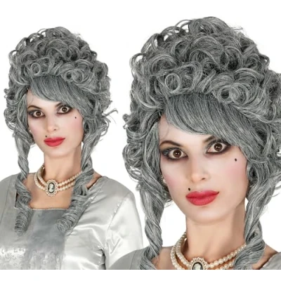 Image of FIESTAS GUIRCA 4026 No aplica Marquise Wig, Countess, Baroque, Curly, grey, Taglia Unica
