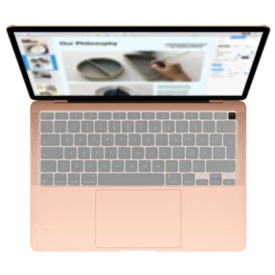 Image of MiNGFi Silicone Keyboard Cover for MacBook Air 13&quot; Touch ID Model M1 A2337 A2179 (2020+) EU/ISO layout Transparent