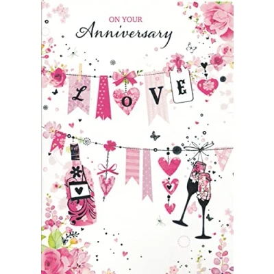 Image of Simon Elvin Open Anniversary Card Couple Wedding 19.5cm x 13.5cm (7.5&quot; 5.25&quot;) C50F