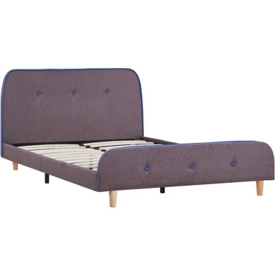 Image of vidaXL Bed Frame without Mattress Taupe Fabric 120x190 cm Small Double