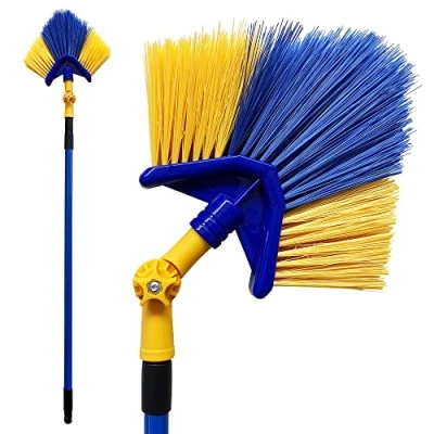 Image of Long Reach Cobweb Brush Dust Cleaner Extendable Feather Duster with Telescopic Pole from 115cm to 180cm Angled Head for Ceiling and Indoor Corner Cleaning