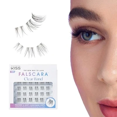 Image of KISS Falscara Multipack, False Eyelashes, Lash Clusters, Faux Mink Wisps; 12mm 14mm 16mm, includes 24 wisps, Contact lens friendly, Easy to Apply, Reusable Strip Lashes