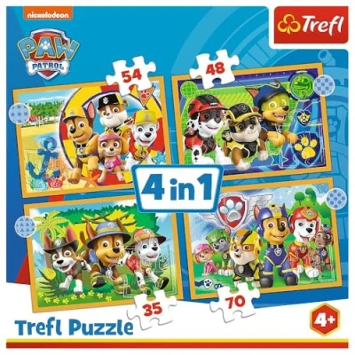 Image of Trefl 34395 Holiday 4 in 1 paw_patrol Puzzle, Multicolor, Od LAT