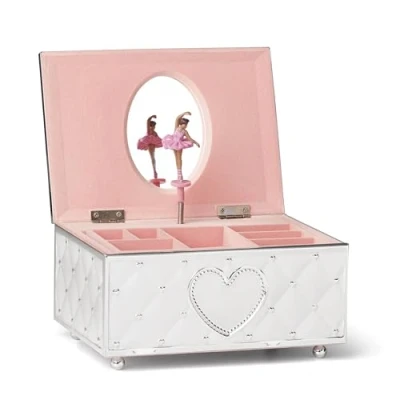 Image of Lenox Childhood Memories Black Ballerina Jewelry Box, Silver/Pink