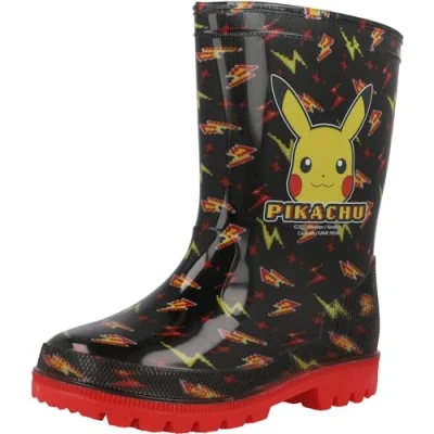 Image of William Lamb Pokemon Grahy Girls Wellies Black 8 Child UK