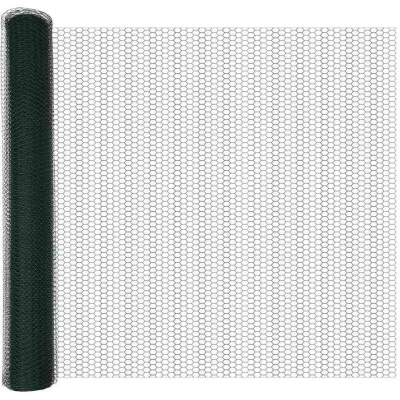 Image of vidaXL Hexagon Fence Green 1.2x10 m Steel