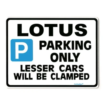 Image of Gift compatible with Lotus owner Car Parking Sign Customisations for elise elan esprit eclat turbo models avalible Size Large 205 x 270mm