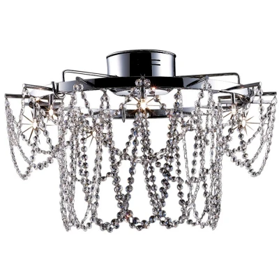 Image of Tabor Glass &amp; Crystal Ceiling Light Chrome