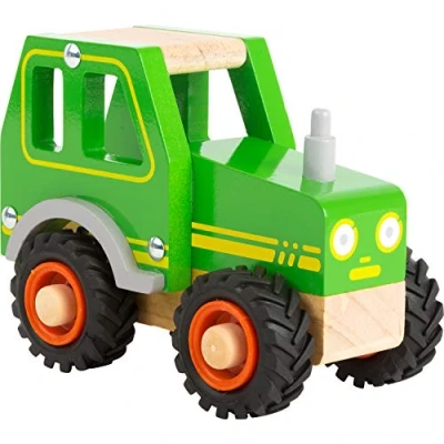 Image of Small Foot 11078 Tractor Made of Wood for Children 18 Months and Older, FSC 100% Certified, Also Suitable Outdoor Play Toy, Green
