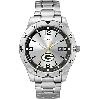Image of Timex x NFL Men&#039;s Citation Packers Silver Analog Watch