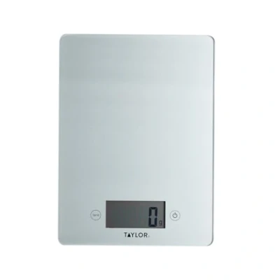 Image of Taylor Pro Silver Glass 5kg Digital Kitchen Scale