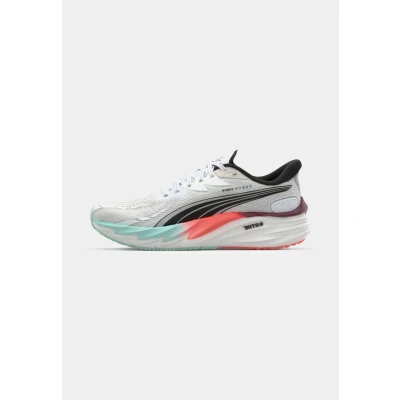 Image of Puma Velocity Nitro 4 HYROX 311911 Men&#039;s Running Shoes, 25 Fall/Winter Colors White/Mint Melt/Glowing Red (01), 25.5 cm