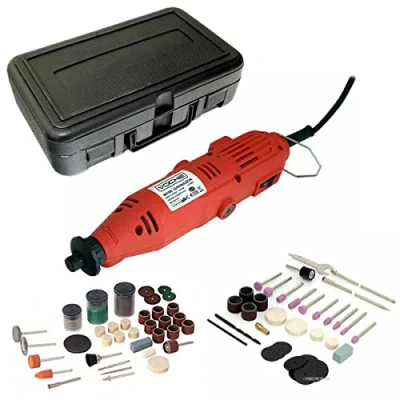 Image of 135W Electric Mini Rotary Hobby Drill Combi Multi Grinding and Engraving Tool Plus 145 Accessories Storage Carry Case