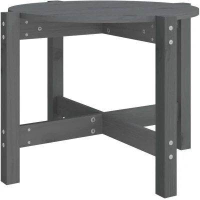 Image of vidaXL Coffee Table Grey Ø 62.5x45 cm Solid Wood Pine