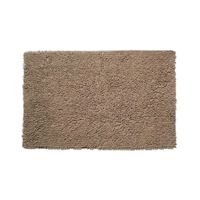 Image of Croydex Latte Cotton Bathroom Mat with Slip Resistant Backing