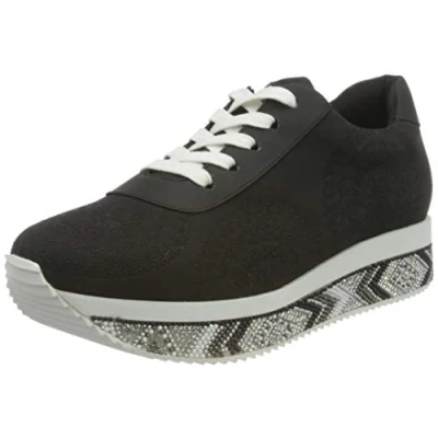 Image of Desigual Women&#039;s Wedge Sneakers Woman, Black, 4.5 UK