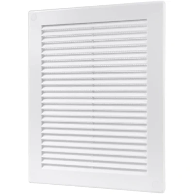 Image of Vent Systems 200 x 250 mm / 8&quot; 10&quot; Inch White Soffit Cover Flat Rectangular Air Louver Grille Built in Insect Screen HVAC Vents for Bathroom, Home Office, Kitchen