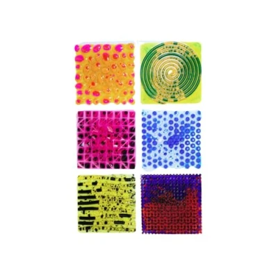 Image of Playlearn Set of 6 Textured Massage Liquid Sensory Mats 30cm Orthopaedic Floor Tiles Engage and Explore Through Touch Sight Multi Exploration