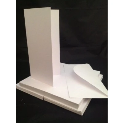 Image of DL Long &amp; Thin Blank Cards and Envelopes White (50pk)