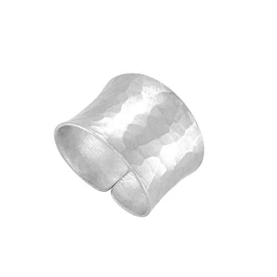 Image of Hill Tribe Silver Wide Hammered Adjustable Ring Thumb &amp; Fingers
