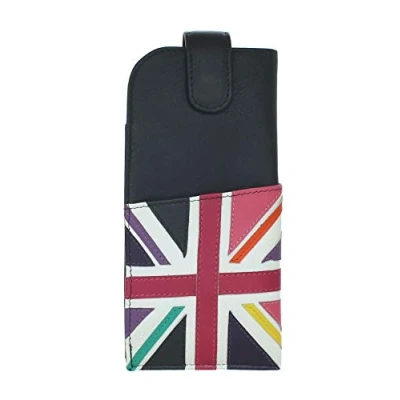 Image of Mala Leather Union Jack Collection Glasses Case 5139_29 Navy