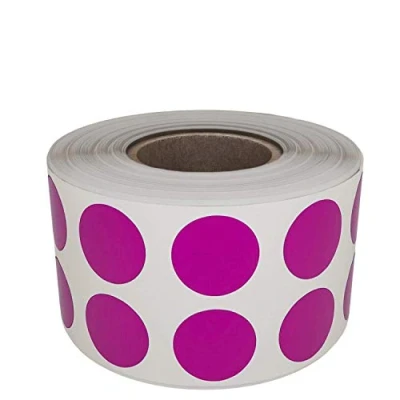Image of Royal Green Coloured Dot Stickers on a Roll (1.3CM) Adhesive Round Labels Purple 13mm 1080 Pack
