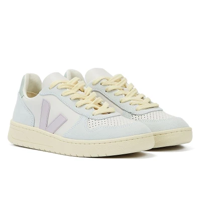 Image of Veja V 10 Parme/Menthol WoMens Pink Trainers Leather Size UK 3