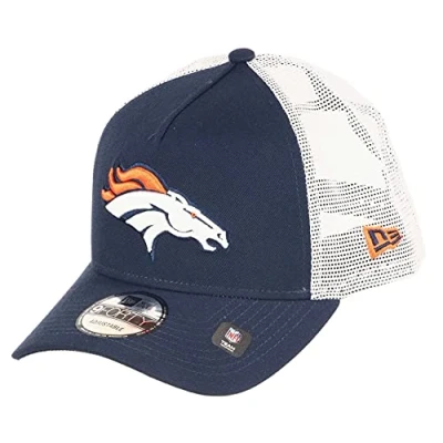 Image of New Era Denver Broncos NFL White Mesh Trucker 9Forty A Frame Cap One Size