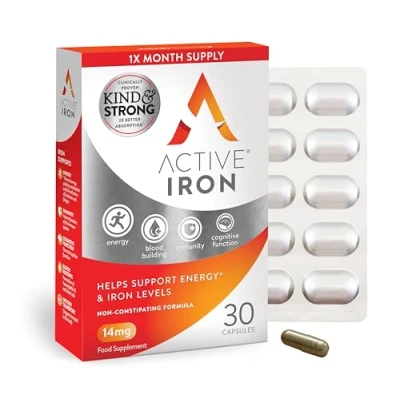 Image of Active Iron Supplement 30 Capsules Non Constipating Fights Tiredness &amp; Fatigue Clinically Proven to Increase Levels