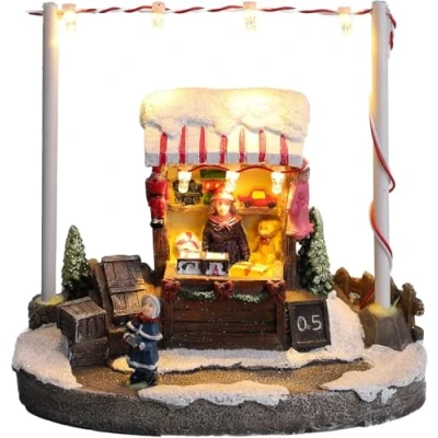 Image of Christmas Concepts® 5&quot;/ 13cm LED Light Up Market Scene (Toy Stall)