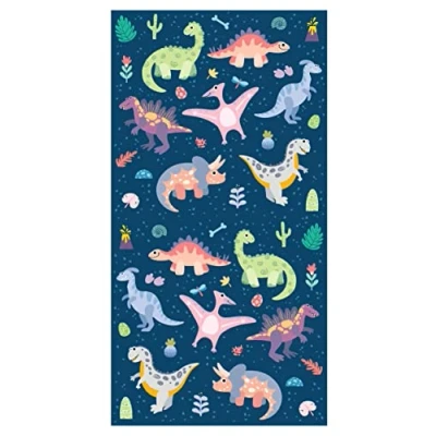 Image of Theonoi Children&#039;s Hand Towel Bath Beach Shower for Girls and Boys 100% Cotton 70 x 140 cm (Dinosaur)