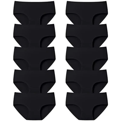 Image of Adorel Teen Girls Knickers Mid Waist Briefs Underpants Pack of 10 Black 11 Years (Manufacturer Size M)