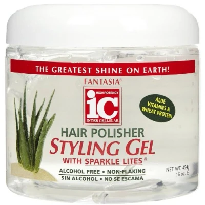 Image of Fantasia IC Hair Polisher Styling Gel With Sparkle Lite Conditioners, Aloe, Wheat Protein &amp; Vitamin E 454 g