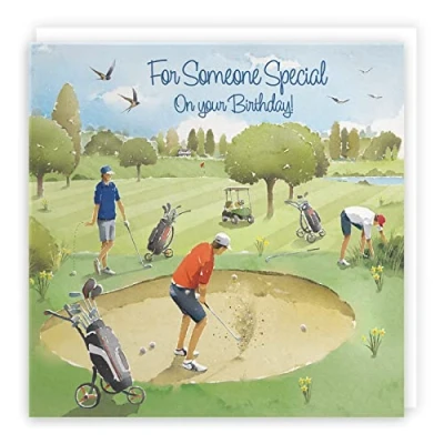 Image of Hunts England Someone Special Golfing Birthday Card Golf Milo&#039;s Gallery Fun Golfers For Men/Him